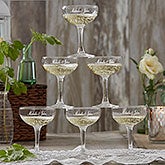 Personalized Wedding Champagne Coupe Glasses - 18738