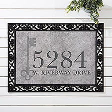 Personalized Doormats - Home Address & Vintage Key - 18745