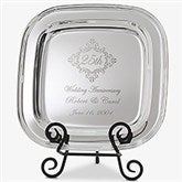 Personalized Silver Tray - Anniversary Year Keepsake - 18747