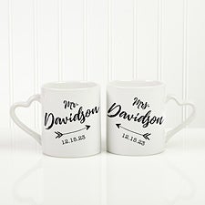 Personalized Wedding Arrow Coffee Mugs - Set of 2 - 18754