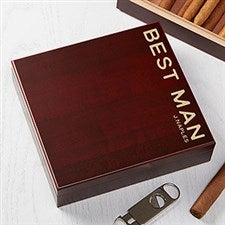Personalized Cigar Humidor - Cherry Wood 20 Cigar Count - 18758