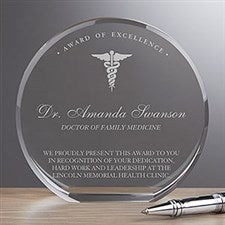 Personalized Crystal Award - Medical Professional - 18780