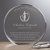 Personalized Crystal Award - Attorney - 18781