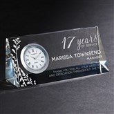 Personalized Retirement Glass Desk Clock - 18787