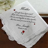Personalized Wedding Handkerchief - Tears of Joy Mother Design - 1879