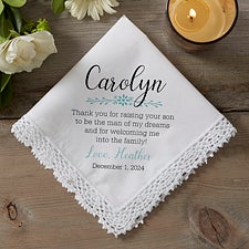 Personalized Wedding Handkerchief - Mother of the Groom - 18792