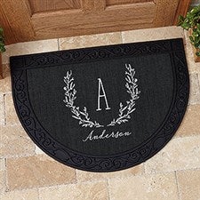 Farmhouse Floral Personalized Half Round Doormat  - 18836