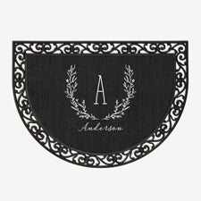 Farmhouse Floral Personalized Half Round Doormat  - 18836