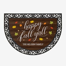 Happy Fall YAll Personalized Half Circle Doormats - 18840