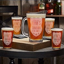 Beer Label Personalized Beer Pitcher  Pint Glasses - 18869