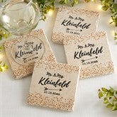 Personalized Stone Coaster Set - Sparkling Love - 18876