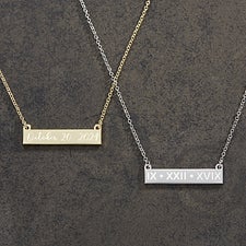 Personalized Nameplate Necklaces - Special Date - 18889