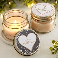 Personalized Mason Jar Candle Favors - Sparkling Love - 18919