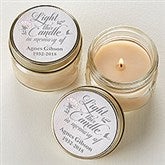 Memorial Favors - Personalized Mason Jar Candles - 18927