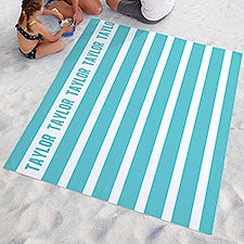 Classic Stripe Personalized Beach Blankets - 18979