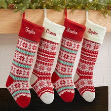 Personalized Knit Christmas Stockings - Holiday Sweater - 19001