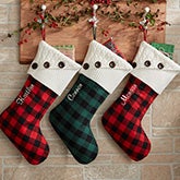 Personalized Buffalo Check Christmas Stockings - 19002