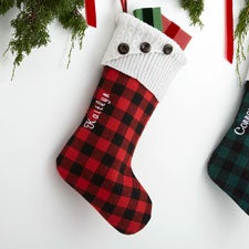 Personalized Buffalo Check Christmas Stockings - 19002