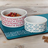 Personalized Dog Bowls - Repeating Name - 19024