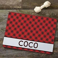 Personalized Pet Food Mat - Pet Plaid - 19031