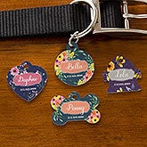 Personalized Dog Tags - Floral Designs - 19037