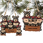 Personalized Ornaments - Holiday Bear Family - 19063