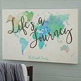 Personalized World Map Canvas Prints - The Journey - 19102