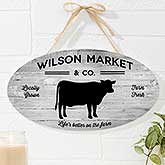 Farmhouse Kitchen Personalized Oval Wood Sign - 19110