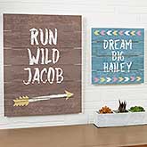 Personalized Wooden Slat Signs - Tribal - 19118
