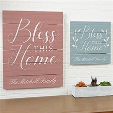 Bless This House Personalized Wood Plank Signs - 19171