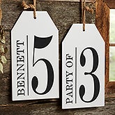 Family Number Sign Personalized Wood Tag - 19181