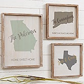 Personalized Barnwood Framed Wall Art - State Pride - 19248