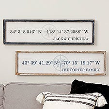 Personalized Barnwood Wall Art - Latitude & Longitude - 19253