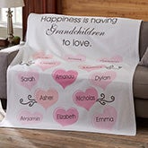 Personalized Parent & Grandparent Blankets - Happiness Is... - 19254