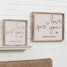 Custom Barnwood Wall Art - P.S. I Love You - 19282