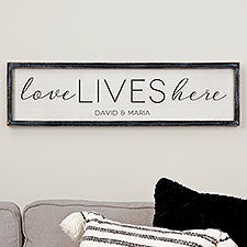 Personalized Barnwood Wall Art - Love Lives Here - 19286