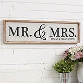 Personalized Barnwood Wall Art - Mr & Mrs - 19287