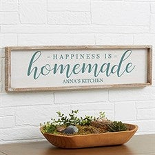 Personalized Barnwood Wall Art - Happiness is Homemade - 19289