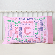 Personalized Kids Pillowcases - Repeating Girl Name - 19325