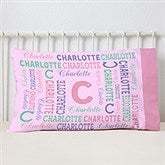 Personalized Kids' Pillowcases - Repeating Girl Name - 19325