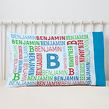 Personalized Kids Pillowcases - Repeating Boy Name - 19326