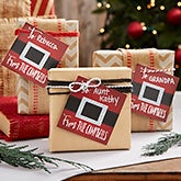 Personalized Holiday Gift Tags - Santa Belt - 19335