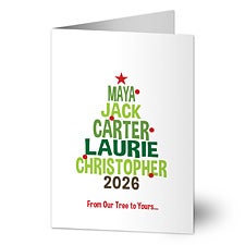 Personalized Christmas Cards - Christmas Family Tree - 19350
