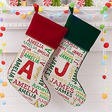 Personalized Christmas Stockings For Kids - Name  Monogram - 19353