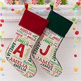Personalized Christmas Stockings For Kids - Name & Monogram - 19353