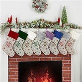 Stamped Snowflake Personalized Christmas Stockings - 19357