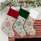 Stamped Snowflake Personalized Christmas Stockings - 19357