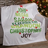 Personalized Holiday Blankets - Christmas Family Tree - 19358