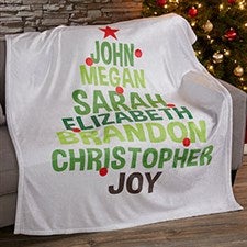 Personalized Holiday Blankets - Christmas Family Tree - 19358