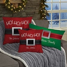 Personalized Santa Belt Holiday Pillows - 19381